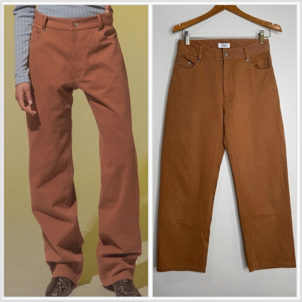 Nomia Stovepipe Denim Pants Cedar Minimalist Contemporary Neutral Cotton Size 27